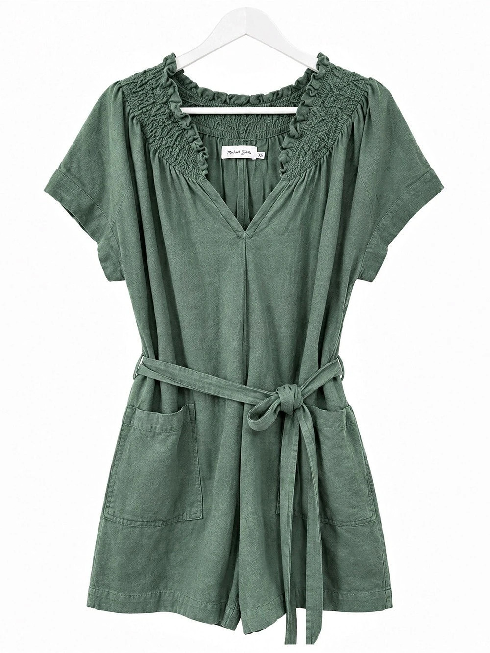 Michael Stars Green Tie-Waist Romper